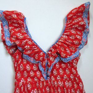 J.Crew Women's Flutter V Neck Maxi Dress Size 4